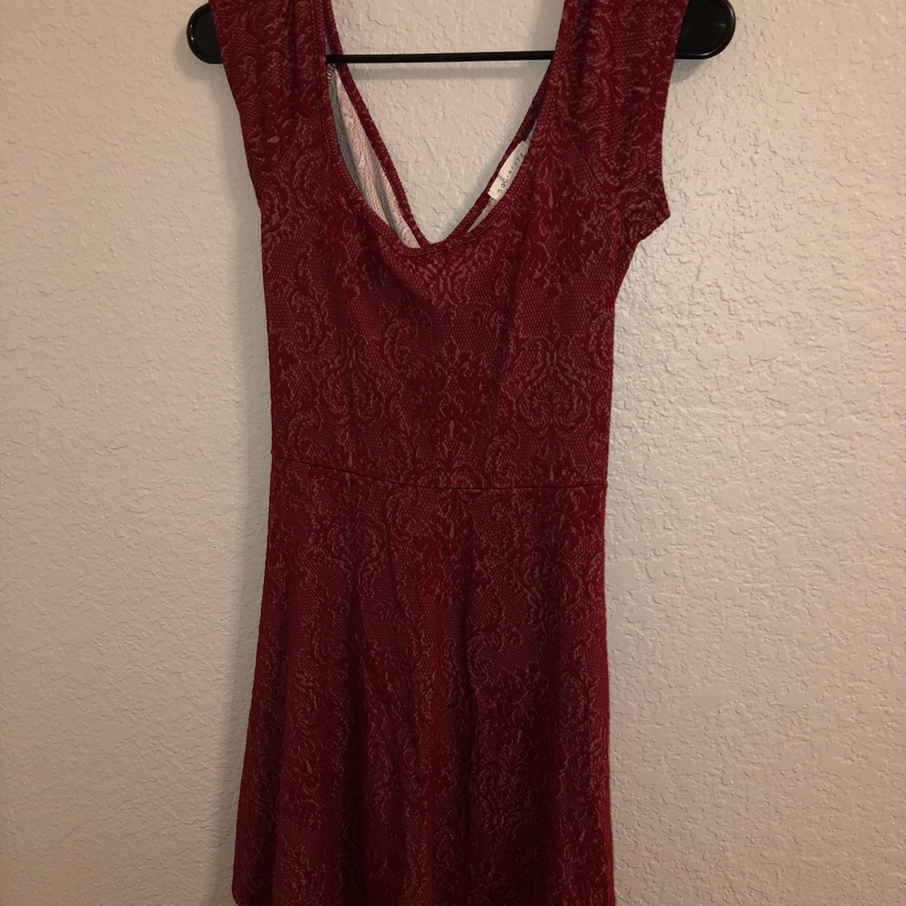 Red skater skirt dress
